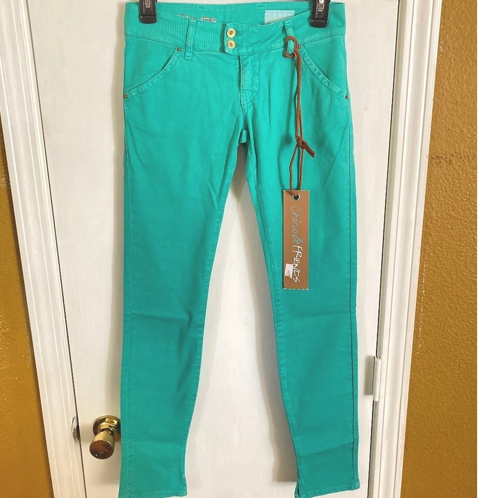 MET Chino & Friends women's size 25 slit ankle skinny stretch chino pants 26x31